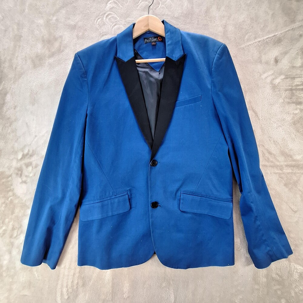 G By Guess Suit Jacket Mens Large Blue Single Vent 2 Button Tuxedo Formal